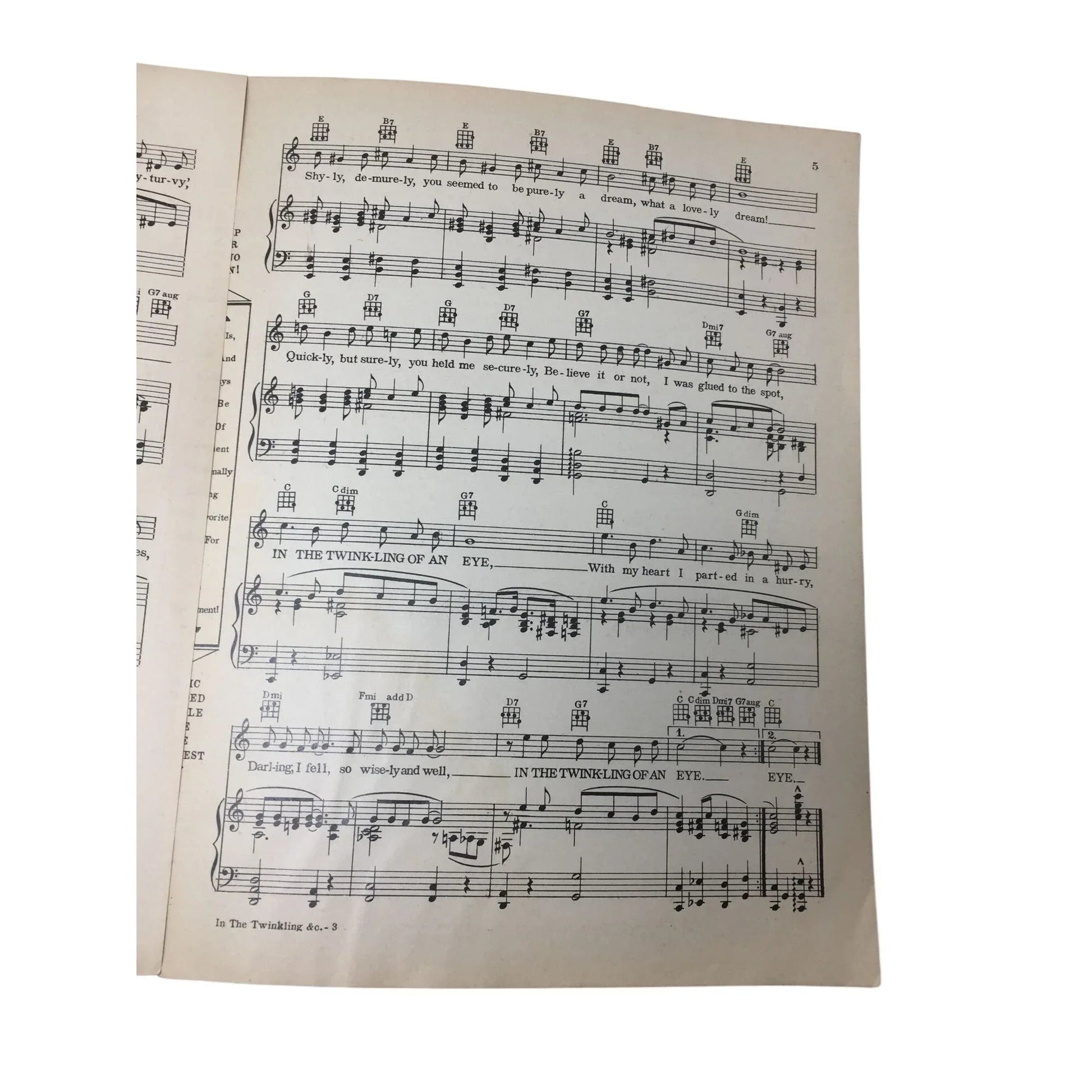 ''IN THE TWINKLING OF AN EYE'' SHEET MUSIC - A+ Stuff - SHEET MUSIC - A+ Stuff