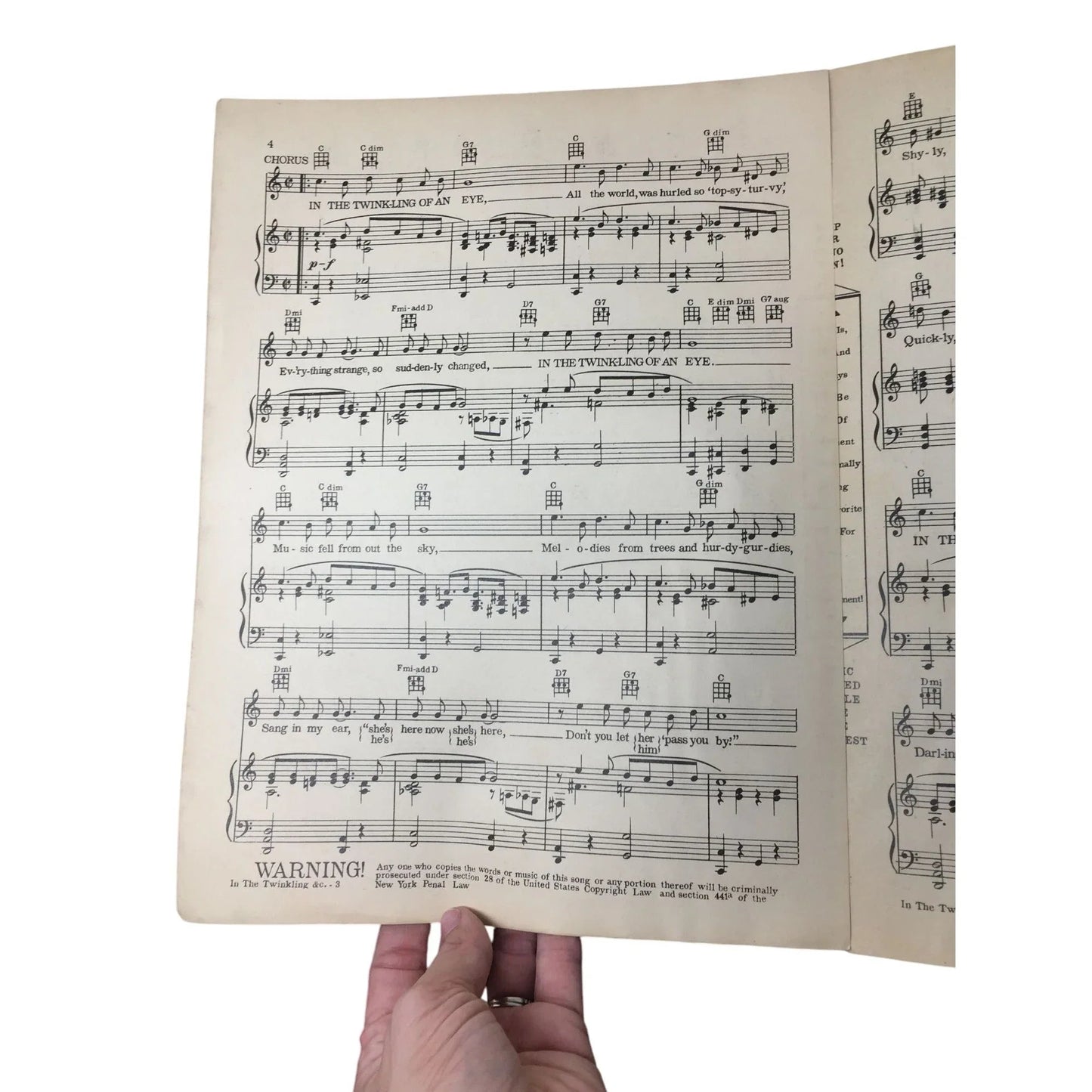 ''IN THE TWINKLING OF AN EYE'' SHEET MUSIC - A+ Stuff - SHEET MUSIC - A+ Stuff