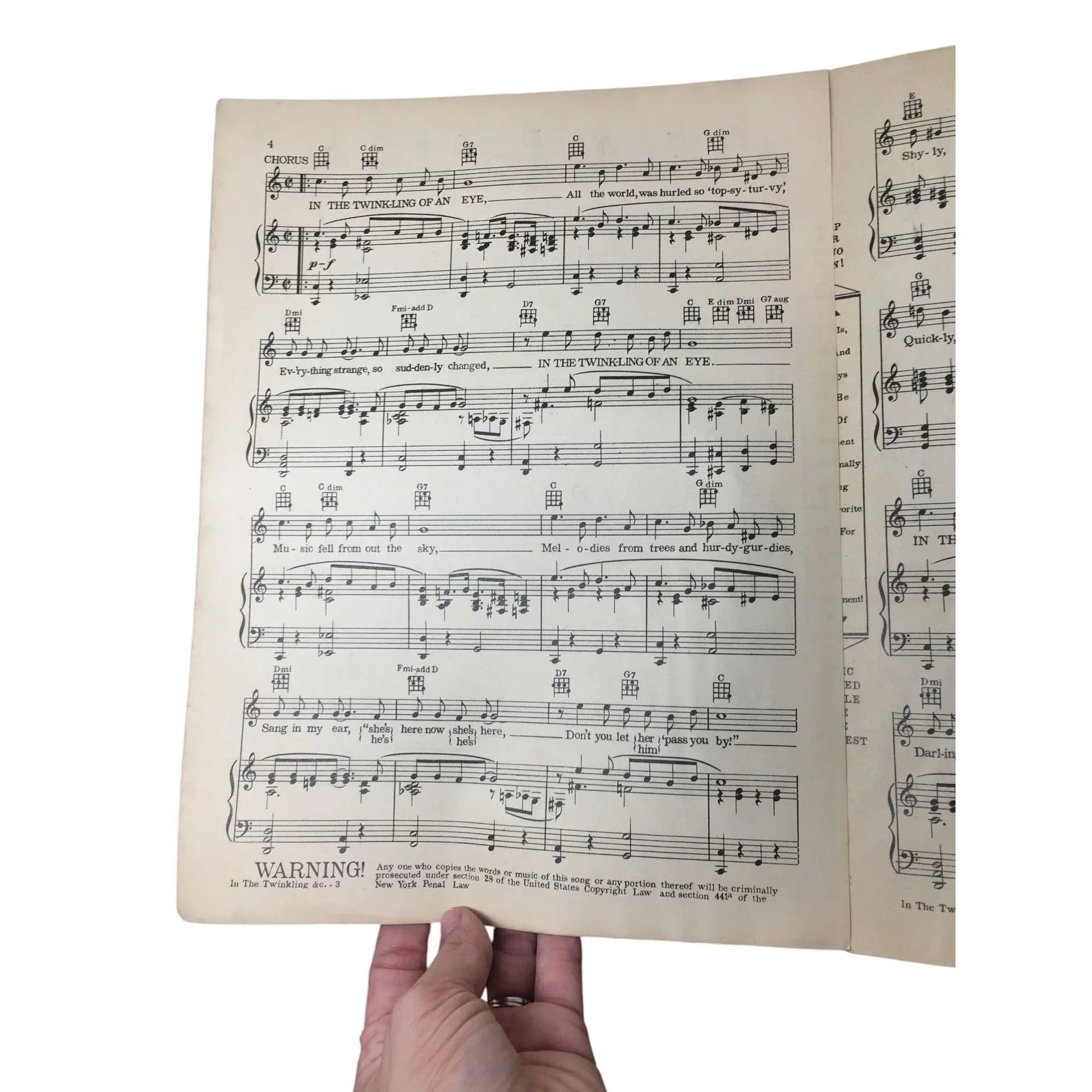 ''IN THE TWINKLING OF AN EYE'' SHEET MUSIC - A+ Stuff - SHEET MUSIC - A+ Stuff