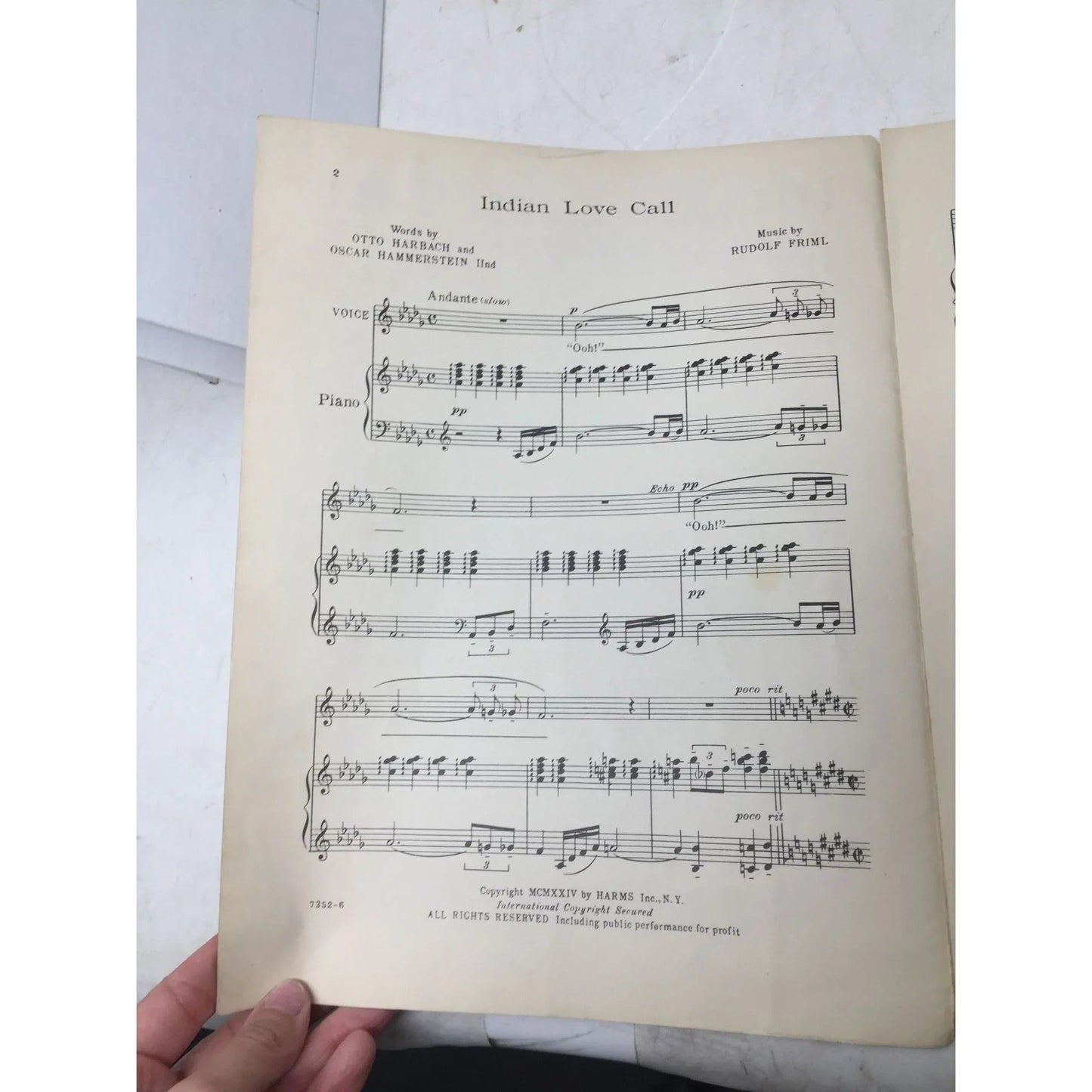 ''INDIAN LOVE CALL'' From the Musical Comedy ''Rose - Marie'' - A+ Stuff - Sheet Music - A+ Stuff