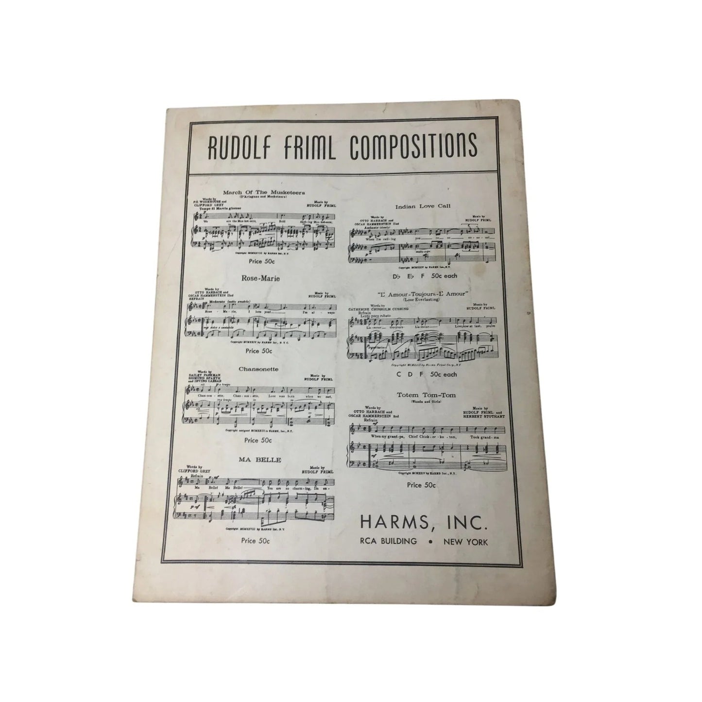 ''INDIAN LOVE CALL'' From the Musical Comedy ''Rose - Marie'' - A+ Stuff - Sheet Music - A+ Stuff