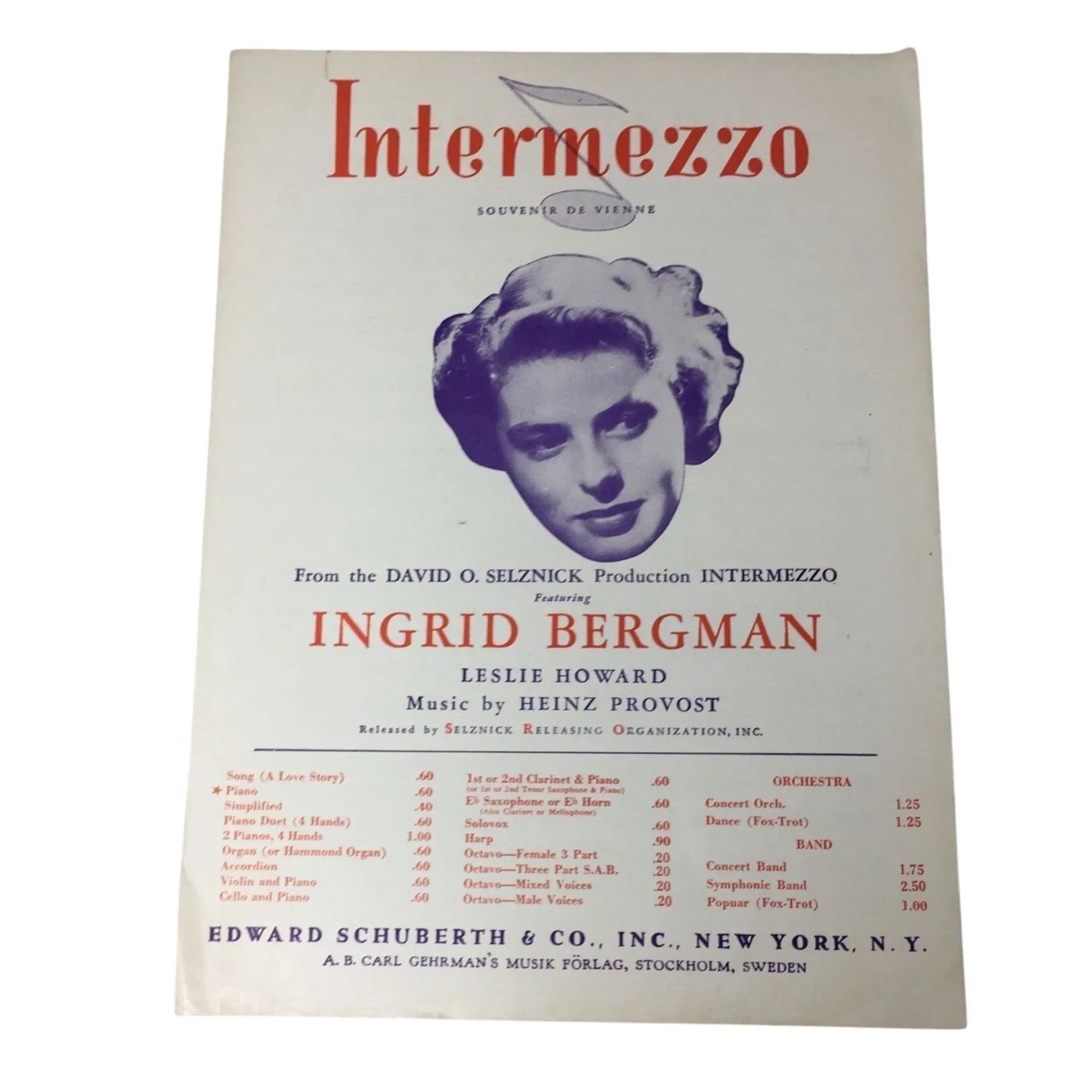 Intermezzo Souvenir De Vienne Vintage Sheet Music book - A+ Stuff - sheet music - A+ Stuff