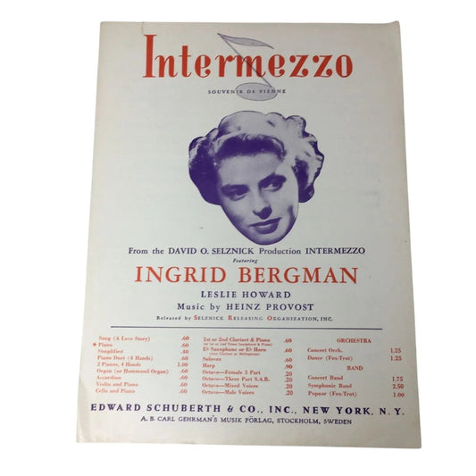 Intermezzo Souvenir De Vienne Vintage Sheet Music book - A+ Stuff - sheet music - A+ Stuff