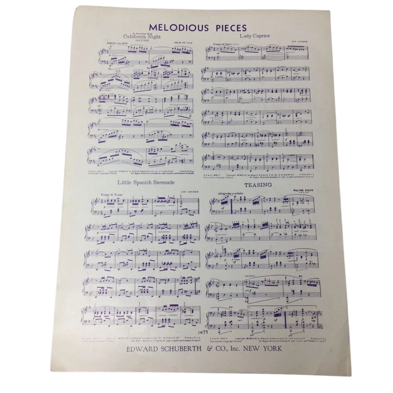 Intermezzo Souvenir De Vienne Vintage Sheet Music book - A+ Stuff - sheet music - A+ Stuff