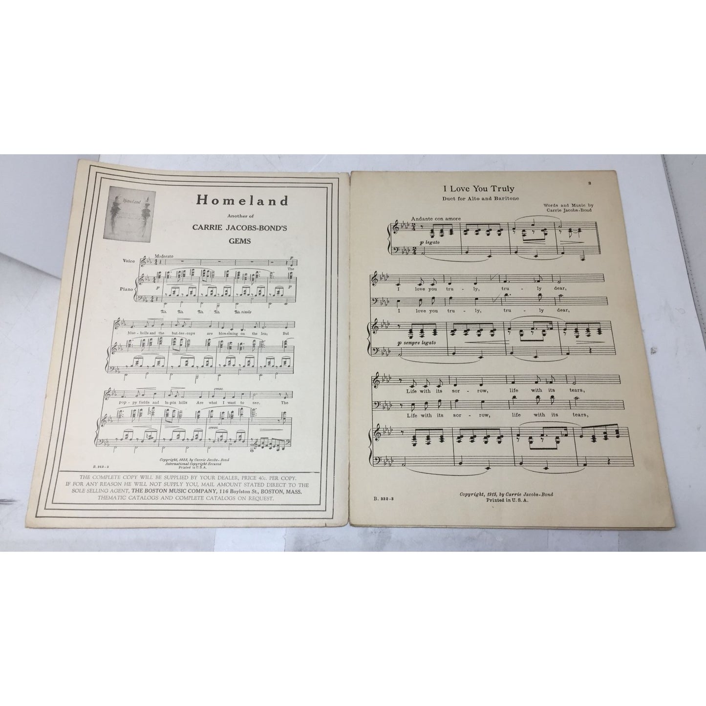 ''I Love You Truly'' From Seven Songs by Carrie Jacobs Bond