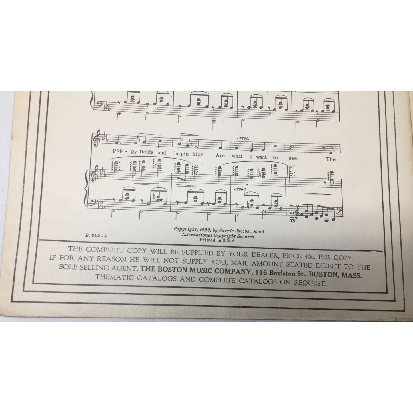 ''I Love You Truly'' From Seven Songs by Carrie Jacobs Bond