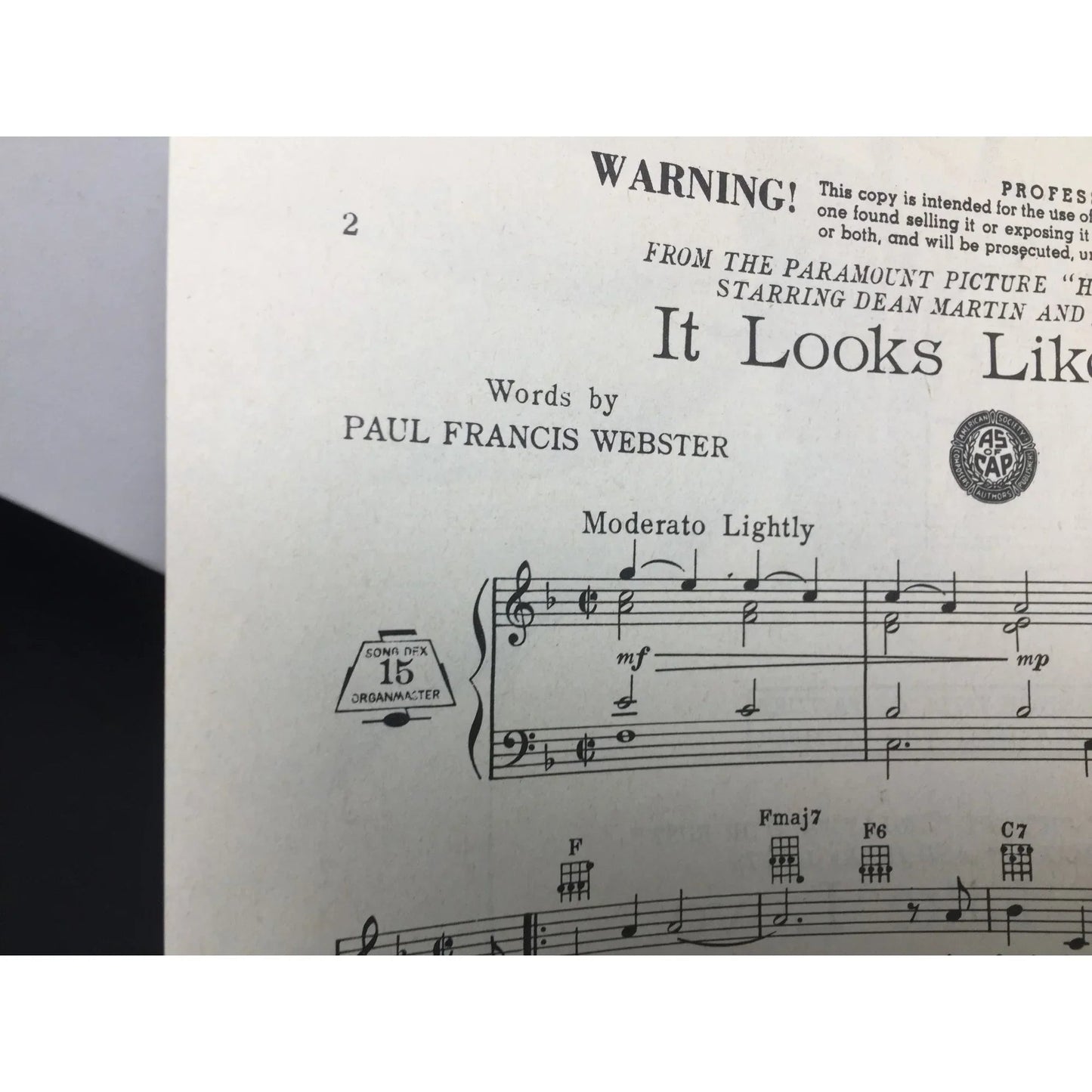 ''It looks like you love me'' by Paul Francis Webster/Sammy Fain - Vintage Sheet Music - A+ Stuff - SHEET MUSIC - A+ Stuff