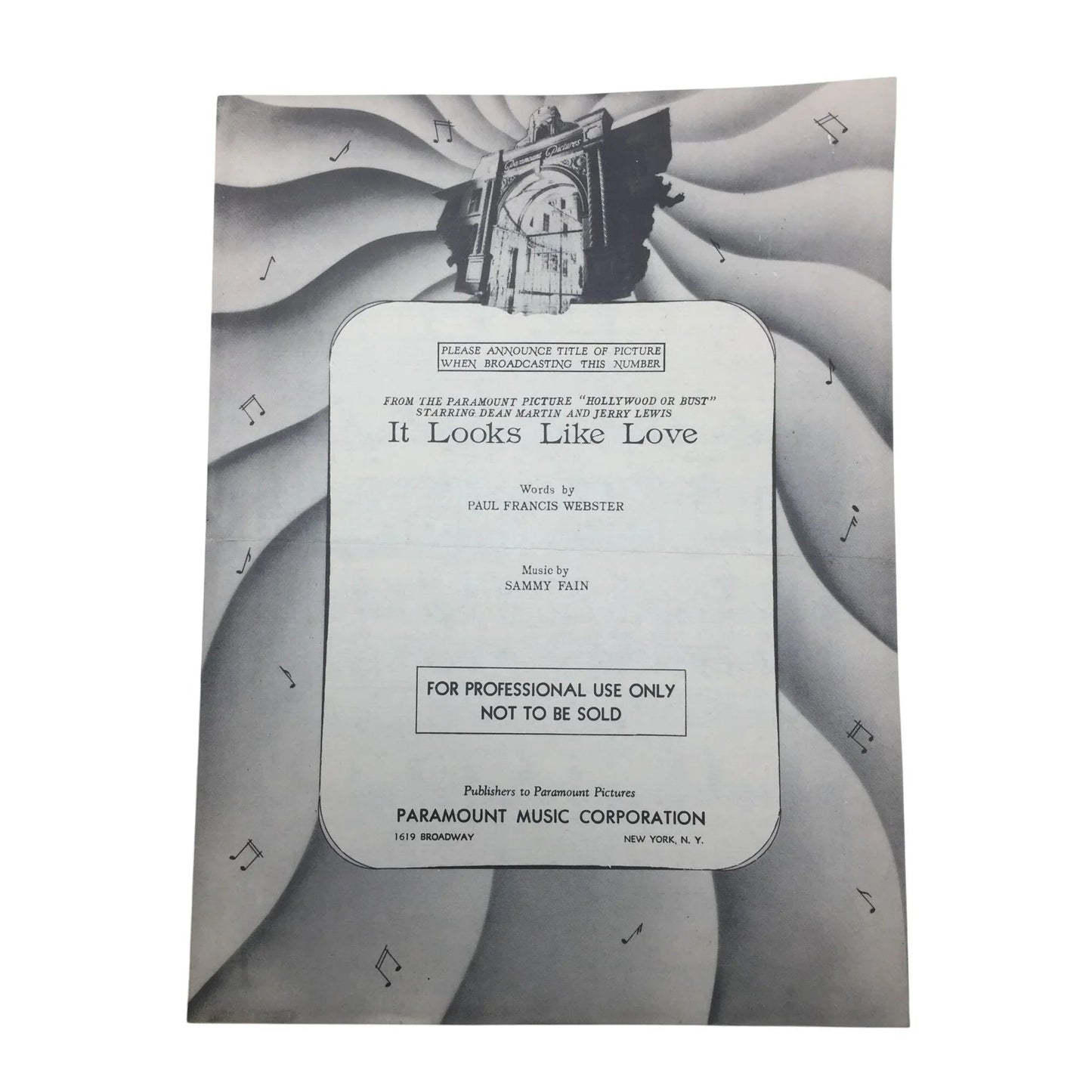 ''It looks like you love me'' by Paul Francis Webster/Sammy Fain - Vintage Sheet Music - A+ Stuff - SHEET MUSIC - A+ Stuff