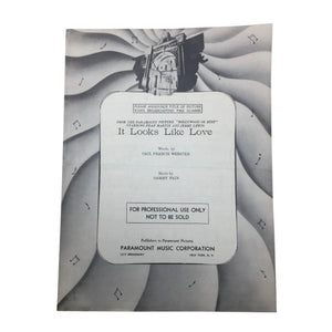 ''It looks like you love me'' by Paul Francis Webster/Sammy Fain - Vintage Sheet Music