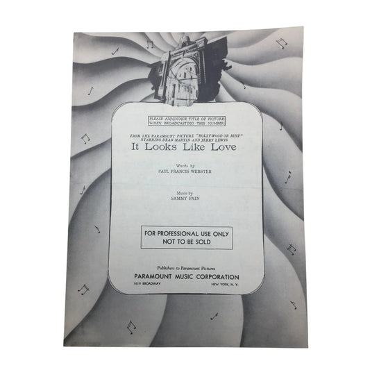''It looks like you love me'' by Paul Francis Webster/Sammy Fain - Vintage Sheet Music - A+ Stuff - SHEET MUSIC - A+ Stuff