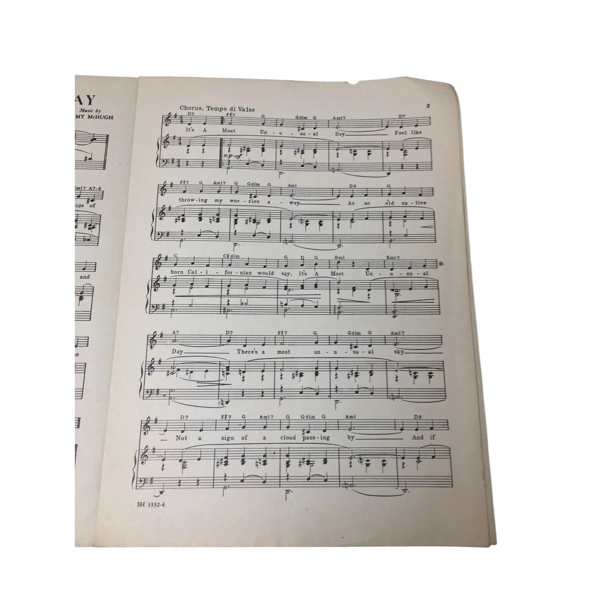 ''It's a Most Unusual Day'' Sheet Music Book - A+ Stuff - SHEET MUSIC - A+ Stuff
