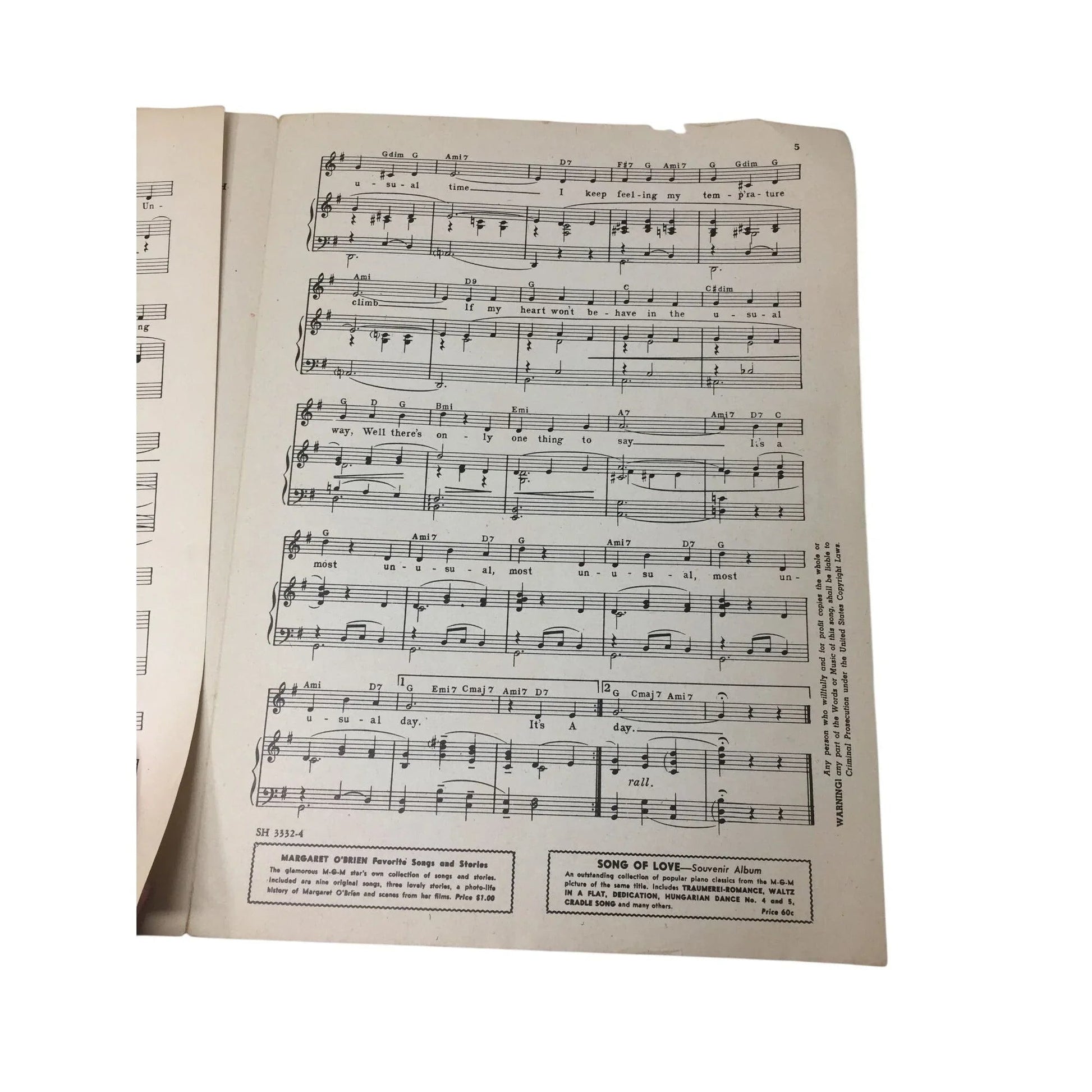 ''It's a Most Unusual Day'' Sheet Music Book - A+ Stuff - SHEET MUSIC - A+ Stuff