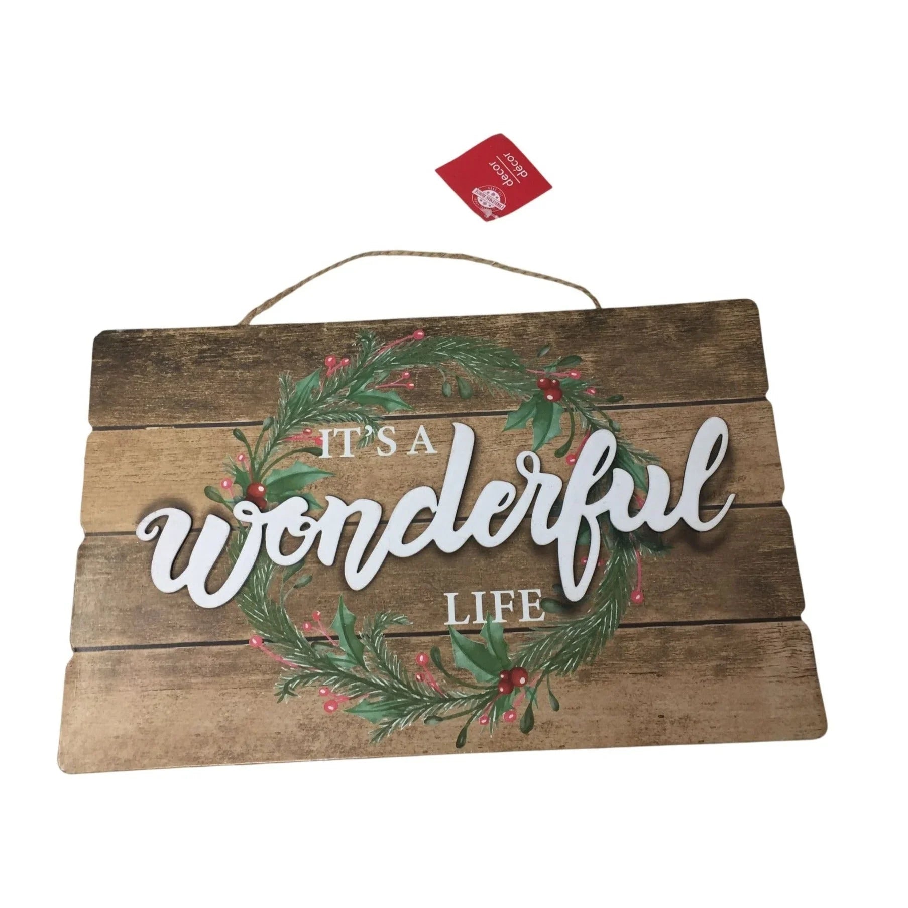 ''It's A Wonderful Life'' Christmas holiday Wooden Decoration/Sign - A+ Stuff - Seasonal & Holiday Decorations - A+ Stuff