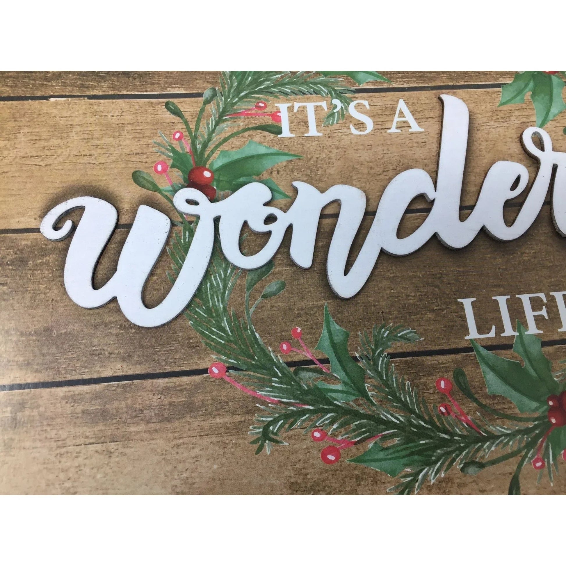 ''It's A Wonderful Life'' Christmas holiday Wooden Decoration/Sign - A+ Stuff - Seasonal & Holiday Decorations - A+ Stuff