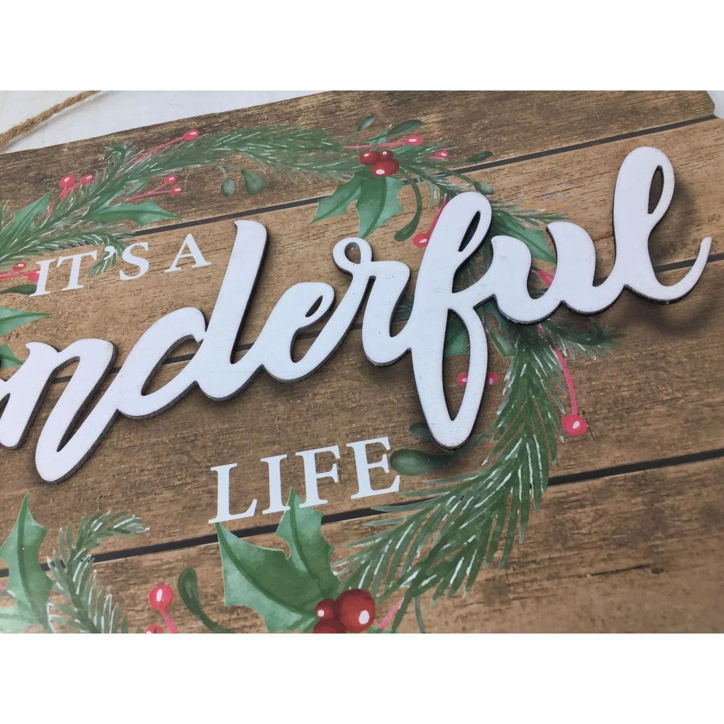 ''It's A Wonderful Life'' Christmas holiday Wooden Decoration/Sign - A+ Stuff - Seasonal & Holiday Decorations - A+ Stuff