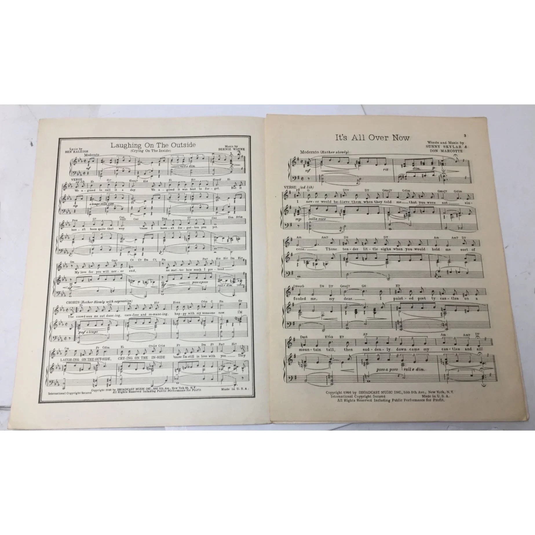 ''It's All Over Now'' by Sunny Skylar and Don Marcotte Vintage 1946 Sheet Music - A+ Stuff - sheet music - A+ Stuff