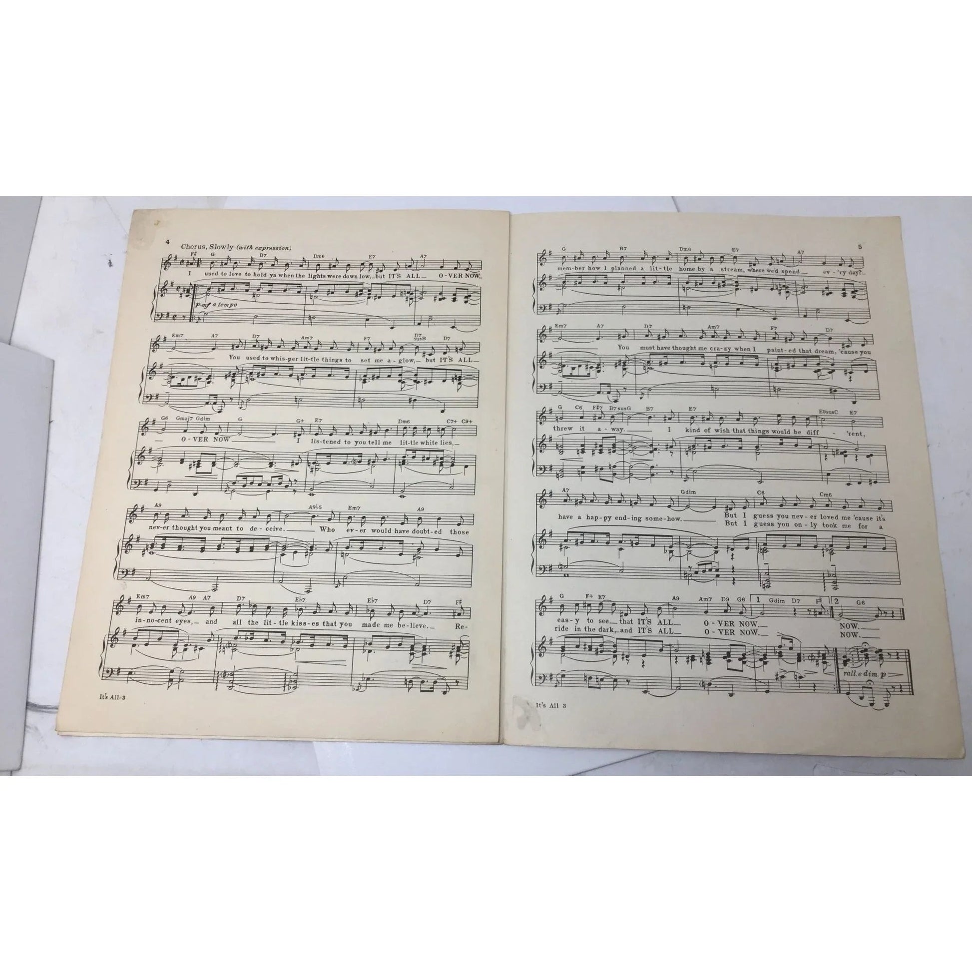 ''It's All Over Now'' by Sunny Skylar and Don Marcotte Vintage 1946 Sheet Music - A+ Stuff - sheet music - A+ Stuff