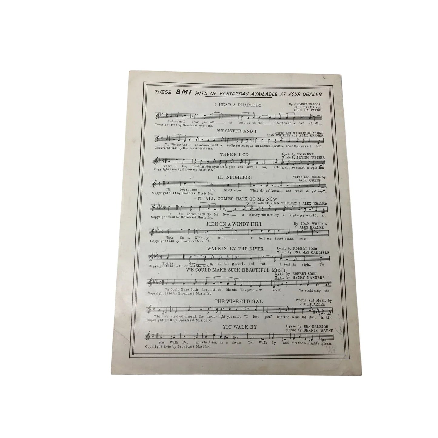 ''It's All Over Now'' by Sunny Skylar and Don Marcotte Vintage 1946 Sheet Music - A+ Stuff - sheet music - A+ Stuff