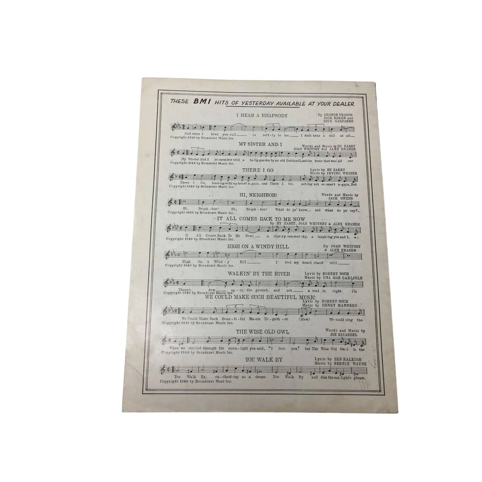 ''It's All Over Now'' by Sunny Skylar and Don Marcotte Vintage 1946 Sheet Music - A+ Stuff - sheet music - A+ Stuff