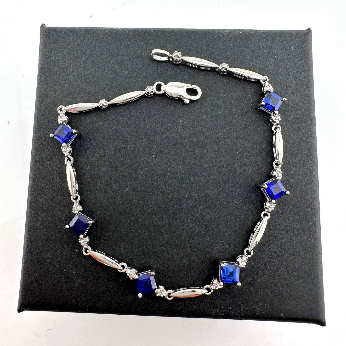 3.10 Carat Lab Created Sapphire Bracelet with Diamond Accent Unbranded  A+ Stuff Bracelet