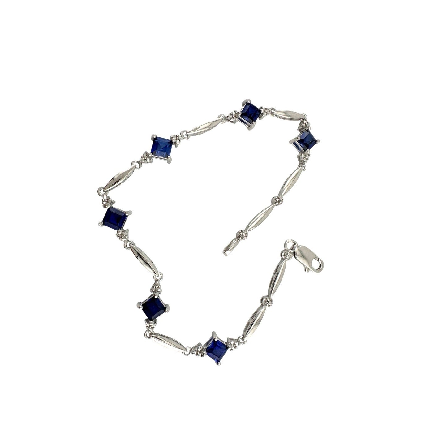3.10 Carat Lab Created Sapphire Bracelet with Diamond Accent Unbranded  A+ Stuff Bracelet