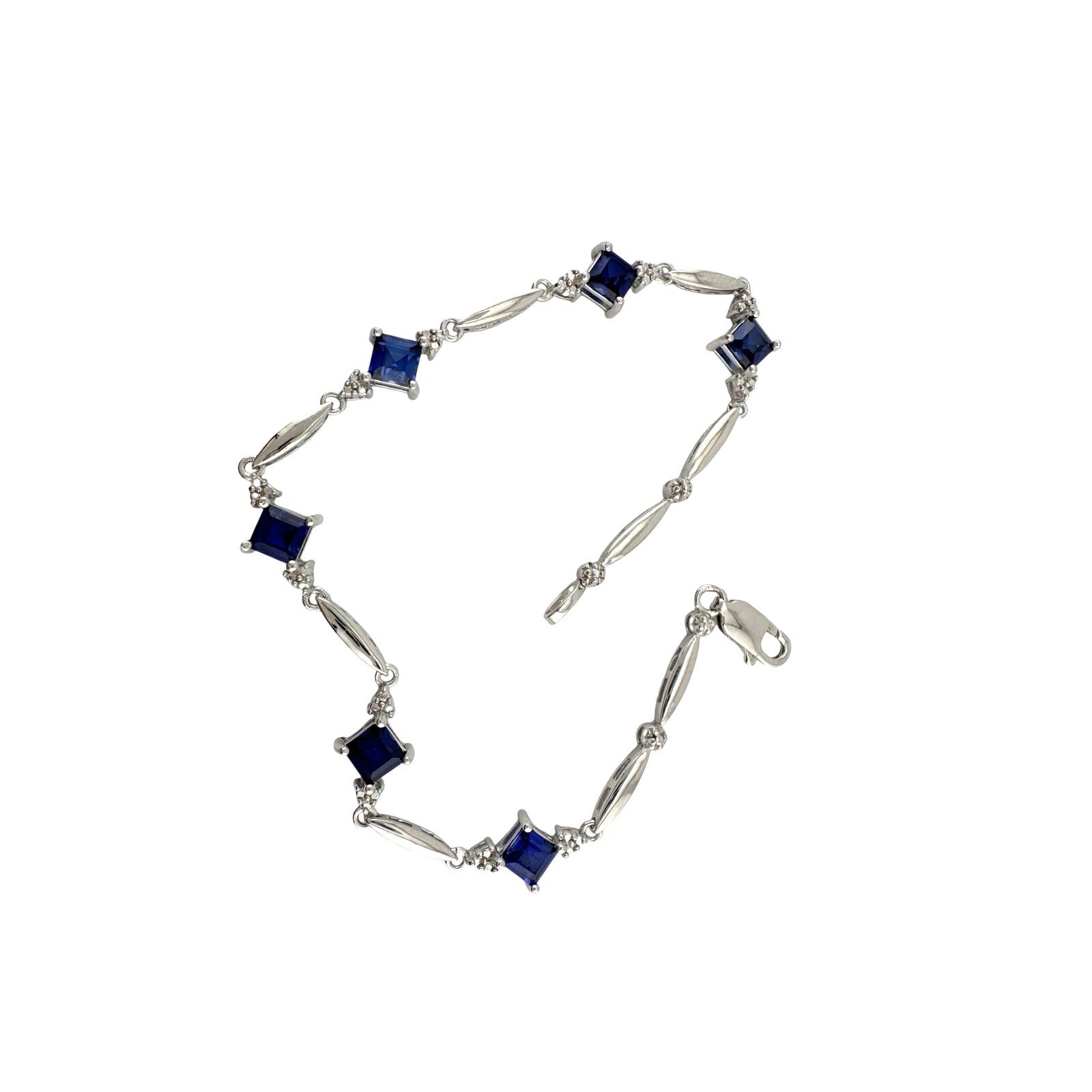 3.10 Carat Lab Created Sapphire Bracelet with Diamond Accent Unbranded  A+ Stuff Bracelet