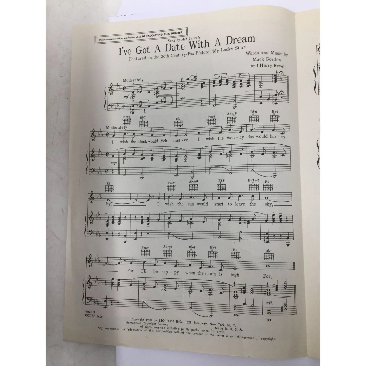 ''I've Got A Date with A Dream'' Sheet Music Book - A+ Stuff - sheet music - A+ Stuff