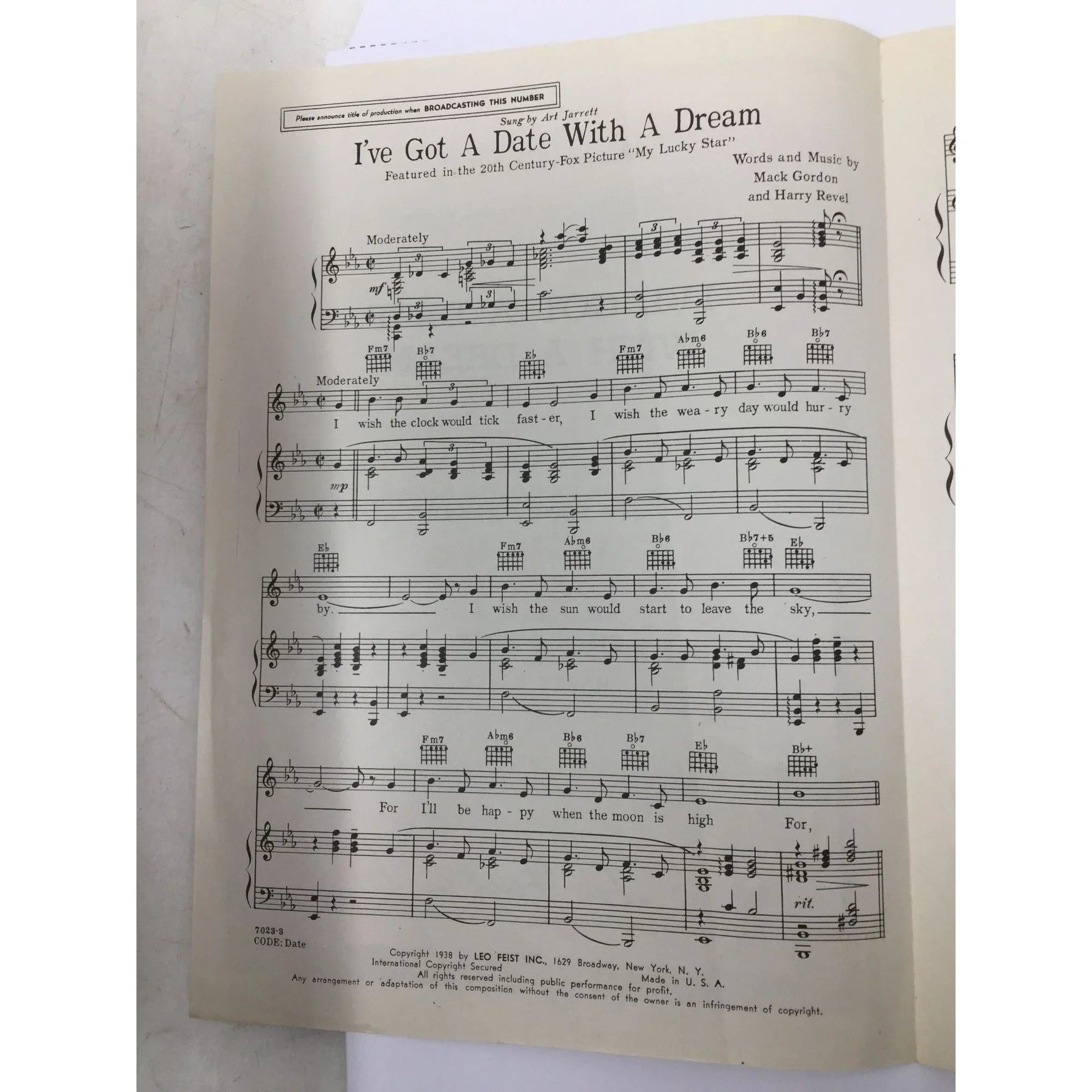 ''I've Got A Date with A Dream'' Sheet Music Book - A+ Stuff - sheet music - A+ Stuff