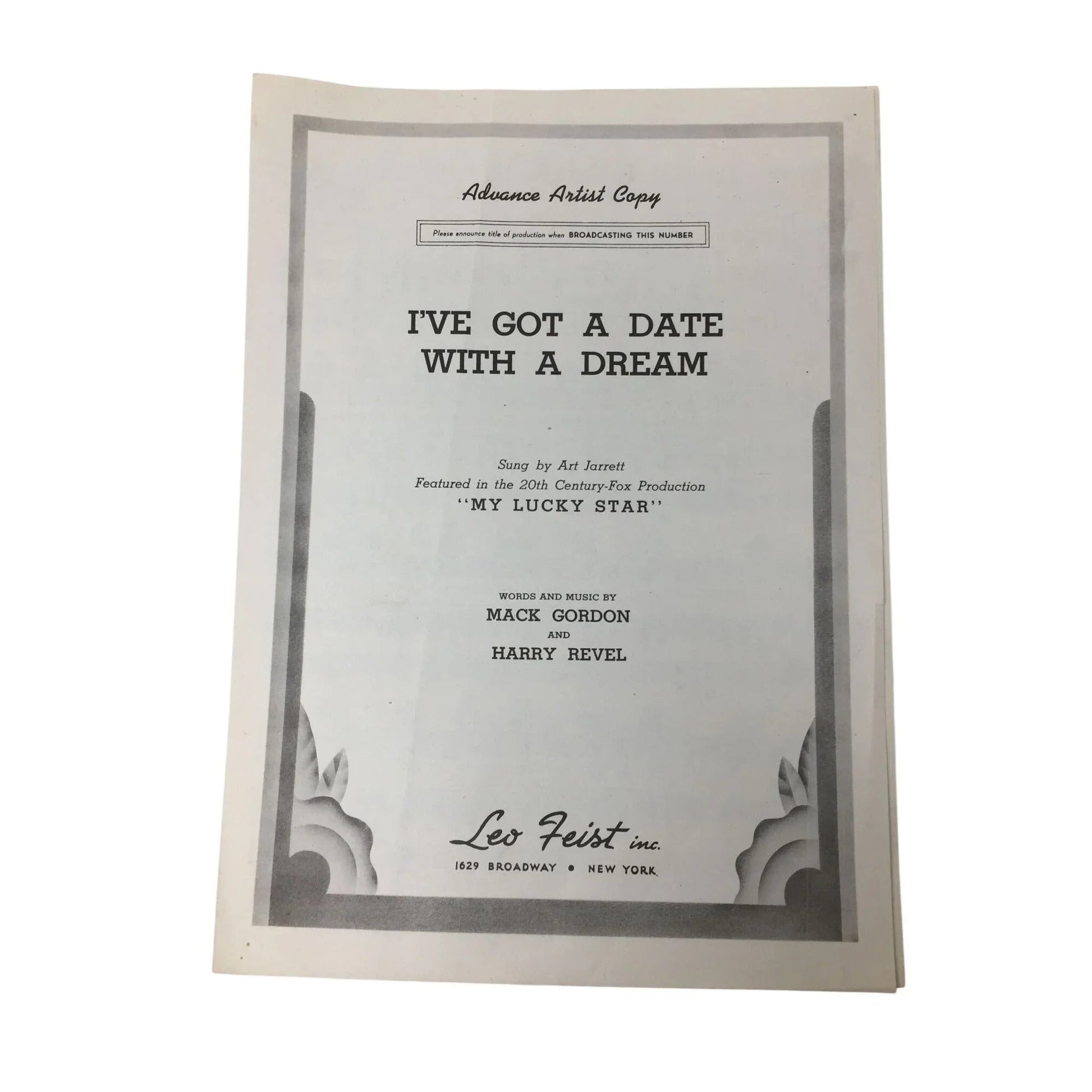 ''I've Got A Date with A Dream'' Sheet Music Book - A+ Stuff - sheet music - A+ Stuff