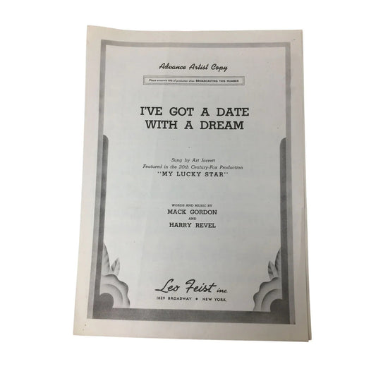 ''I've Got A Date with A Dream'' Sheet Music Book - A+ Stuff - sheet music - A+ Stuff