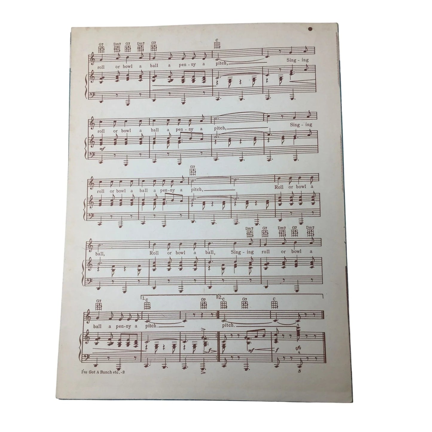 ''I've Got A Lovely Bunch Of Cocoanuts'' Vintage Sheet Music Book - A+ Stuff - SHEET MUSIC - A+ Stuff