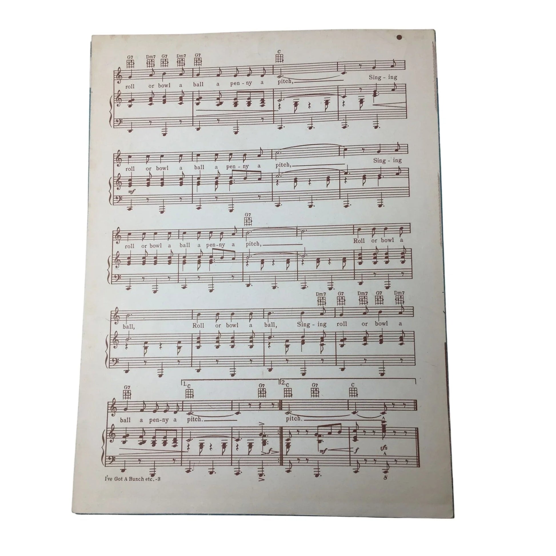 ''I've Got A Lovely Bunch Of Cocoanuts'' Vintage Sheet Music Book - A+ Stuff - SHEET MUSIC - A+ Stuff
