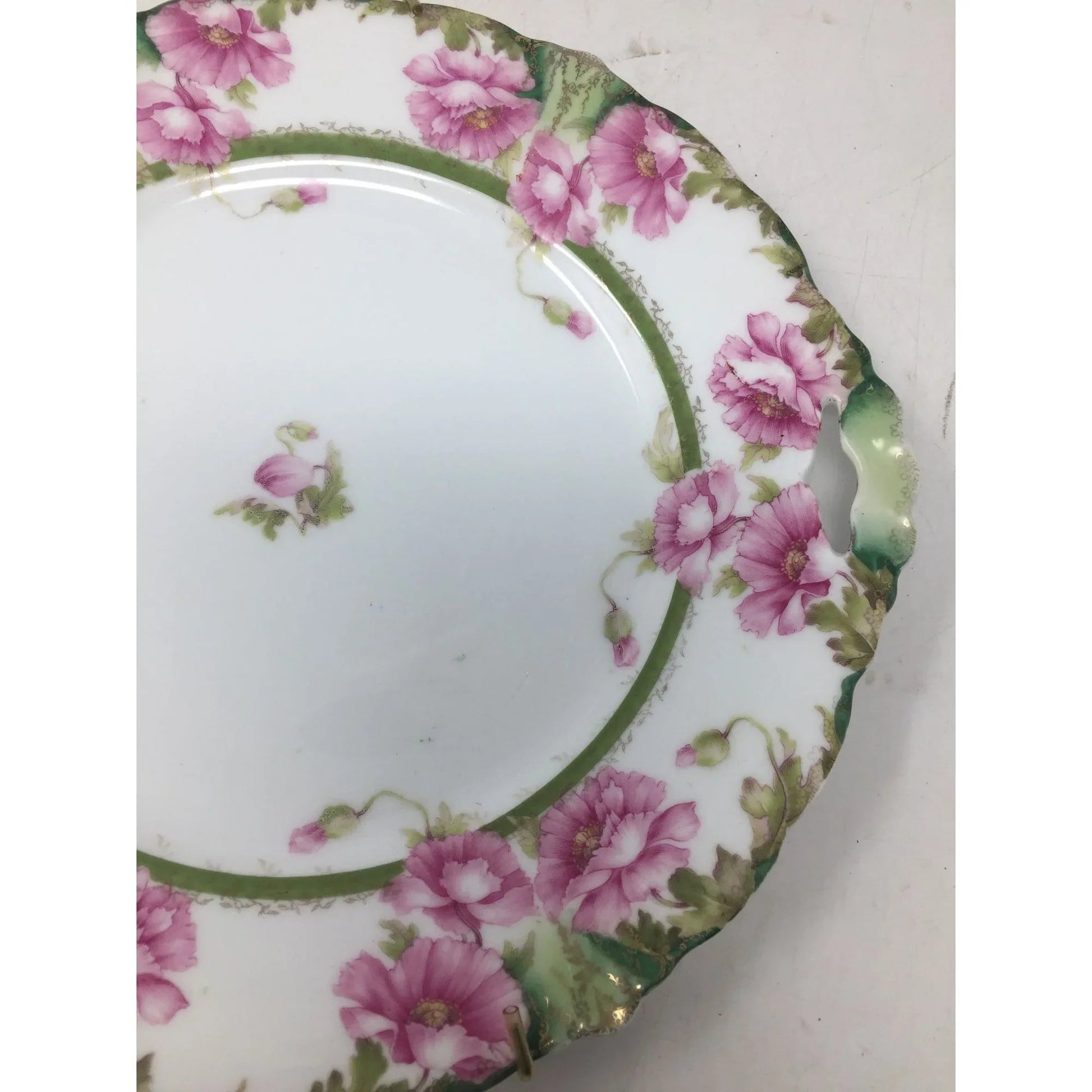 J & C Malmaison Germany Pink Floral Patterned Collectible Plate with Handles - J & C Malmaison - Plates - A+ Stuff
