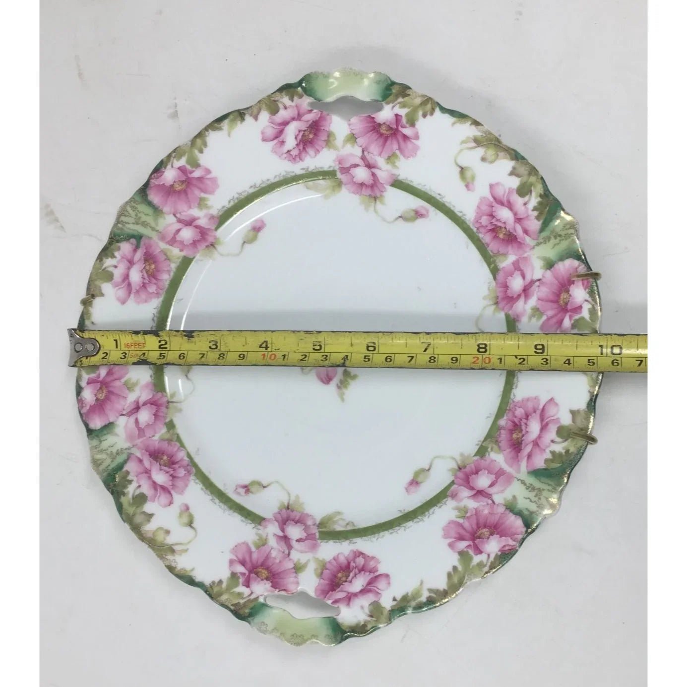J & C Malmaison Germany Pink Floral Patterned Collectible Plate with Handles - J & C Malmaison - Plates - A+ Stuff