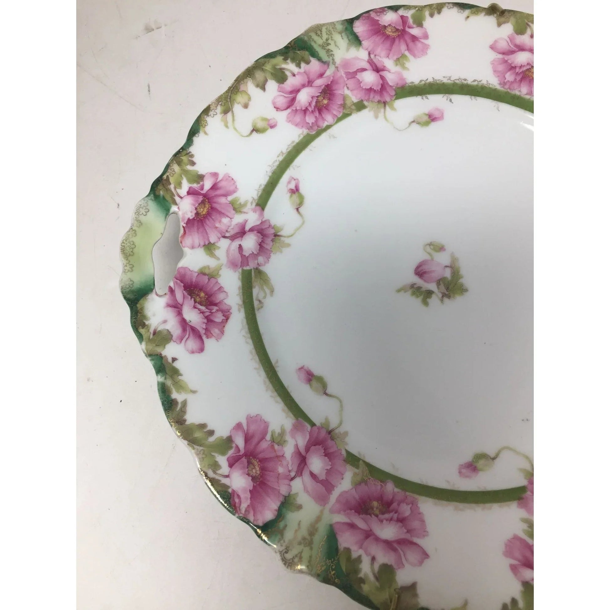 J & C Malmaison Germany Pink Floral Patterned Collectible Plate with Handles - J & C Malmaison - Plates - A+ Stuff