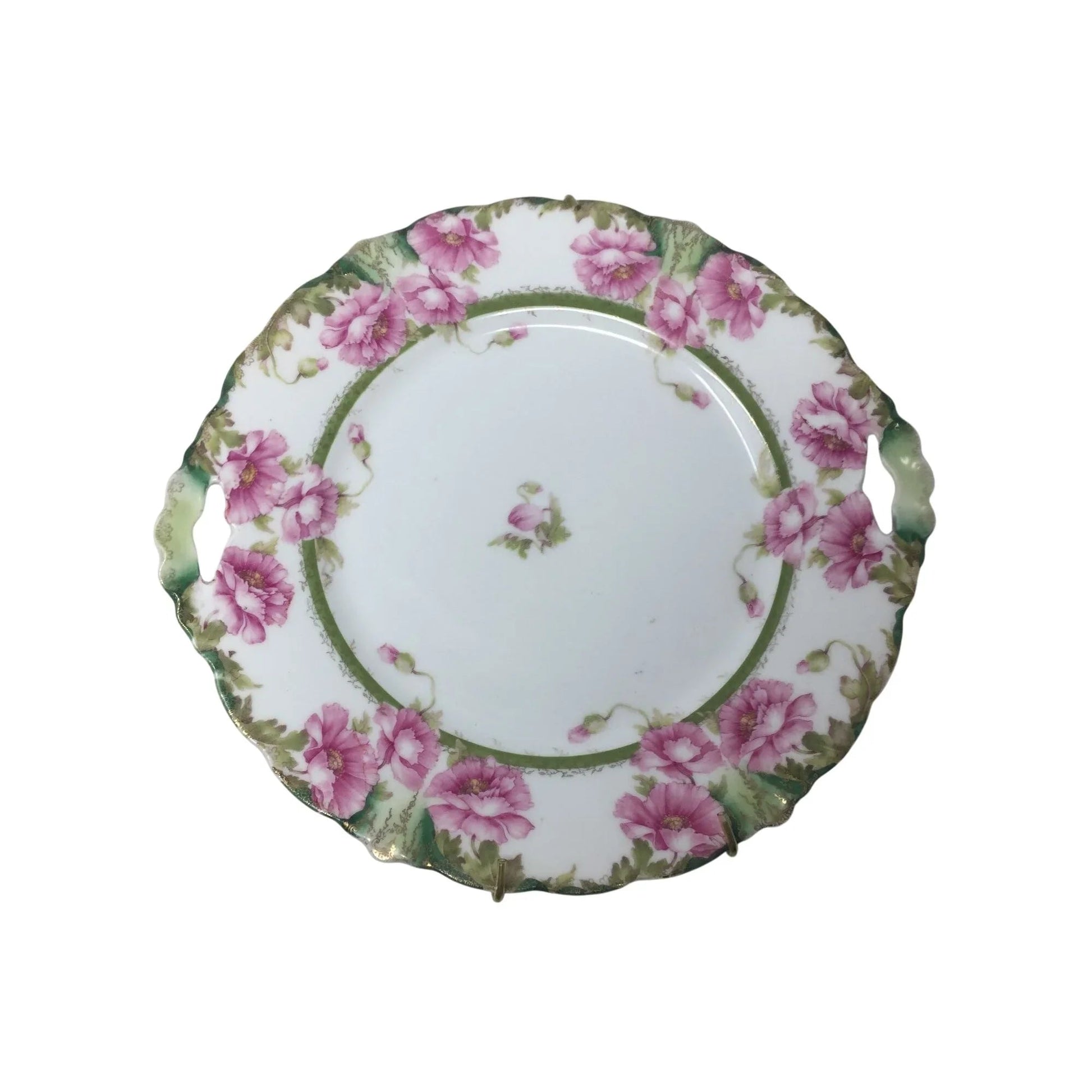 J & C Malmaison Germany Pink Floral Patterned Collectible Plate with Handles - J & C Malmaison - Plates - A+ Stuff
