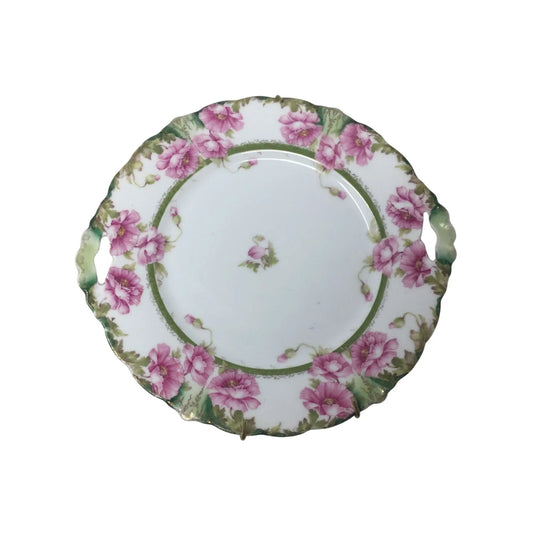 J & C Malmaison Germany Pink Floral Patterned Collectible Plate with Handles - J & C Malmaison - Plates - A+ Stuff