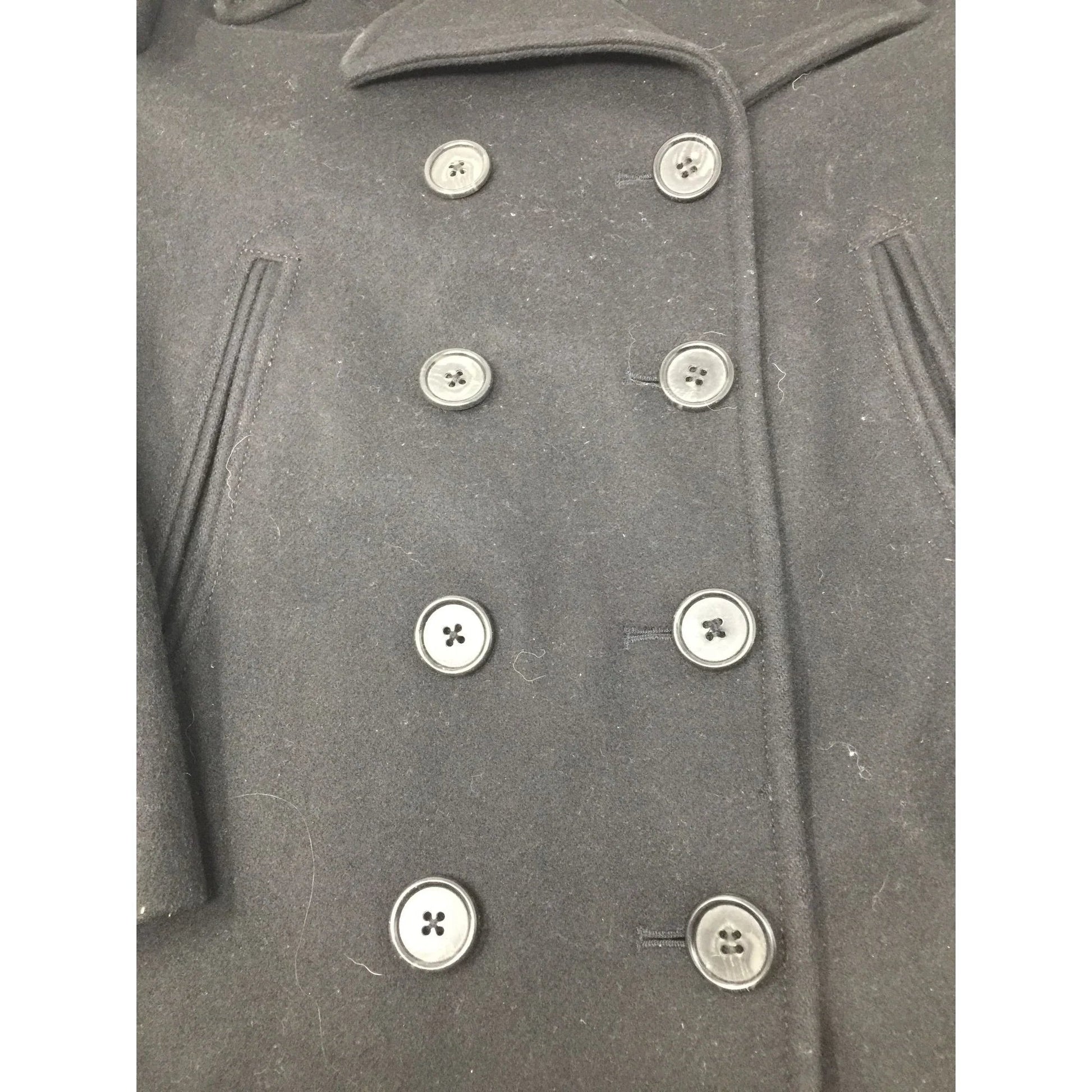J CREW BLACK BUTTON DOWN PEA COAT WOMENS SIZE MEDIUM - J CREW - Coats & Jackets - A+ Stuff