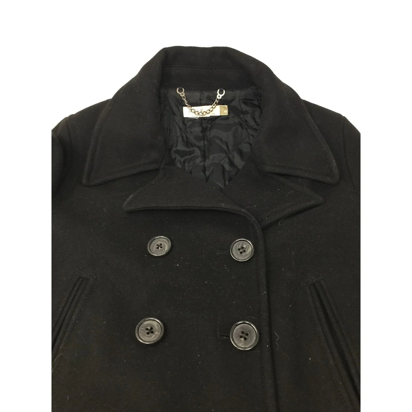 J CREW BLACK BUTTON DOWN PEA COAT WOMENS SIZE MEDIUM - J CREW - Coats & Jackets - A+ Stuff