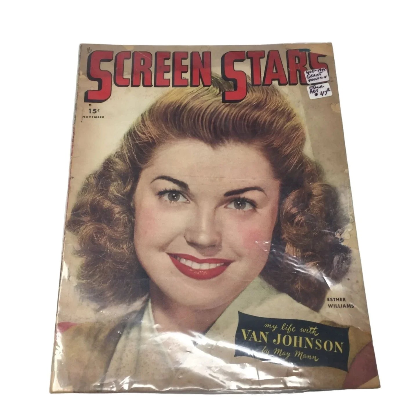 SCREEN STARS MAGAZINE NOVEMBER 1945 ESTHER WILLIAMS VAN JOHNSON - A+ Stuff