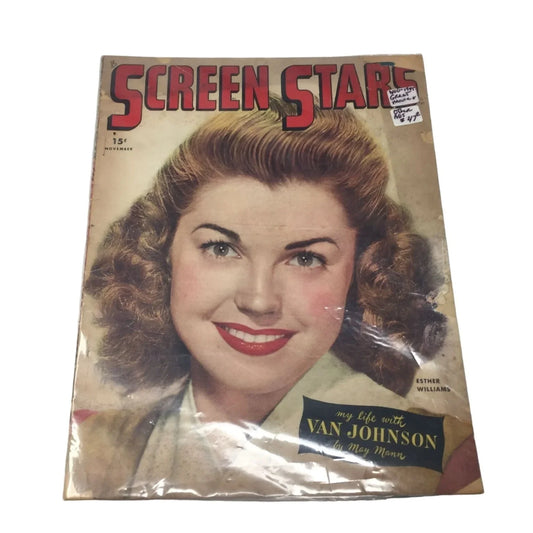 SCREEN STARS MAGAZINE NOVEMBER 1945 ESTHER WILLIAMS VAN JOHNSON - A+ Stuff