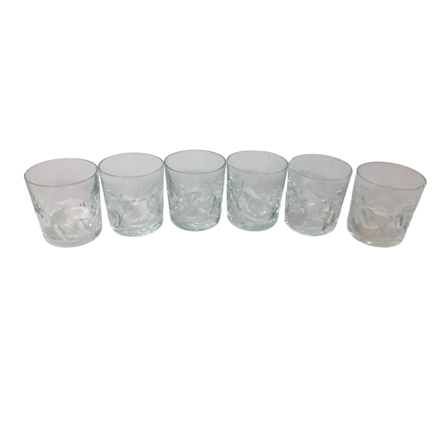 Vintage Set of 6 Clear Glass Drinking Glasses with Stirrers - A+ Stuff