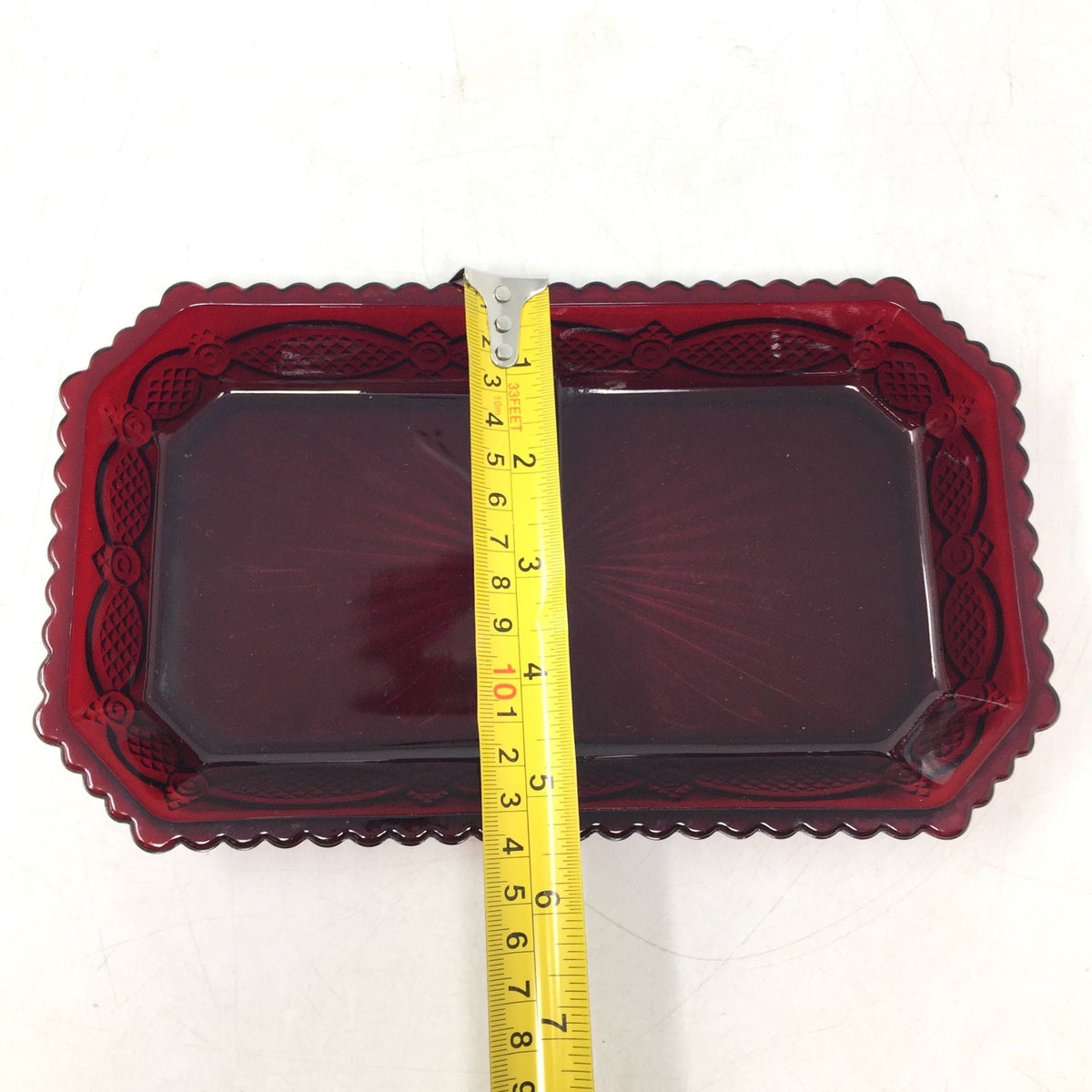 Vintage Avon 1876 Cape Cod Collection Ruby Red Glass Divided Condiment / Relish Dish Avon  A+ Stuff Drinking, Dining & More