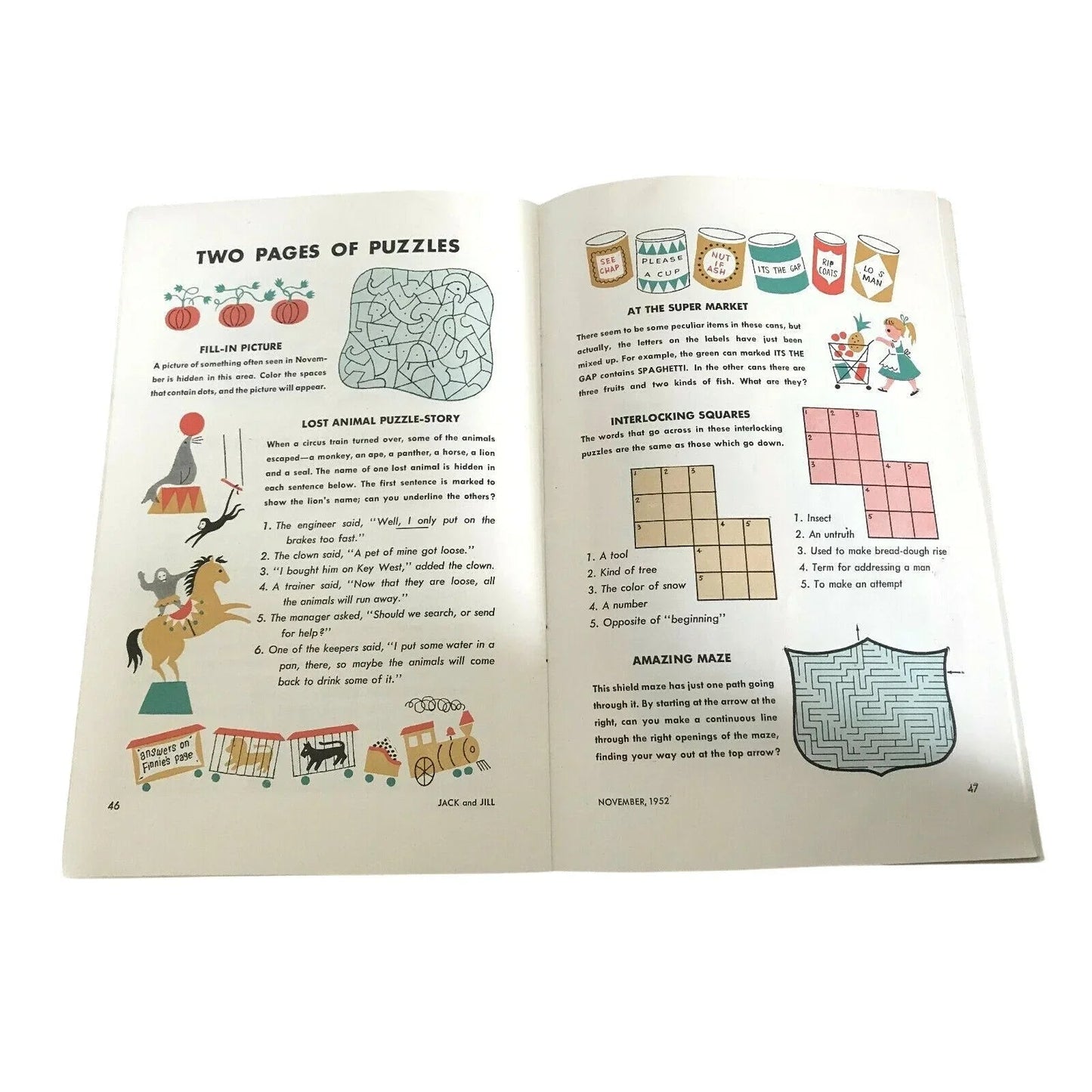 Jack and Jill Children's Magazine - November 1952 Stories, Games and Activities - Jack & Jill - Children's Magazine - A+ Stuff