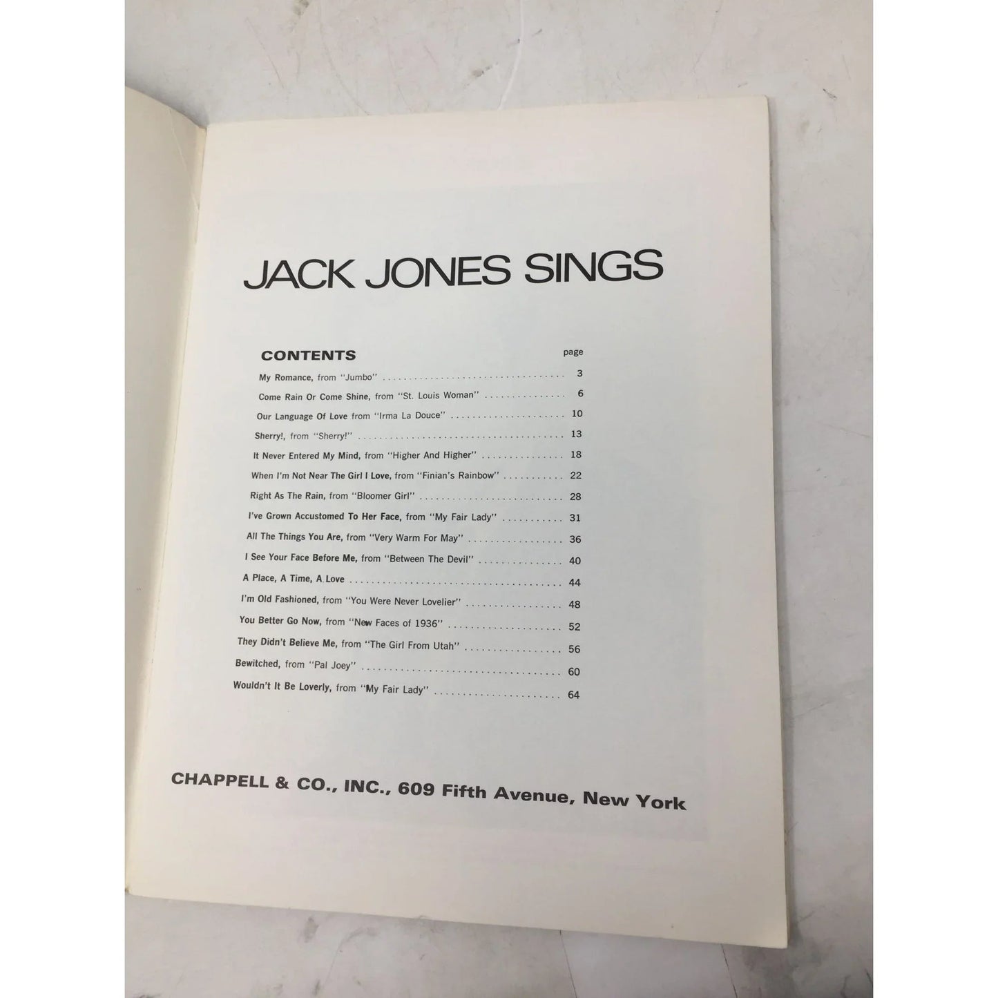 ''JACK JONES SINGS'' Vintage Sheet Music Song Book - A+ Stuff - SHEET MUSIC - A+ Stuff