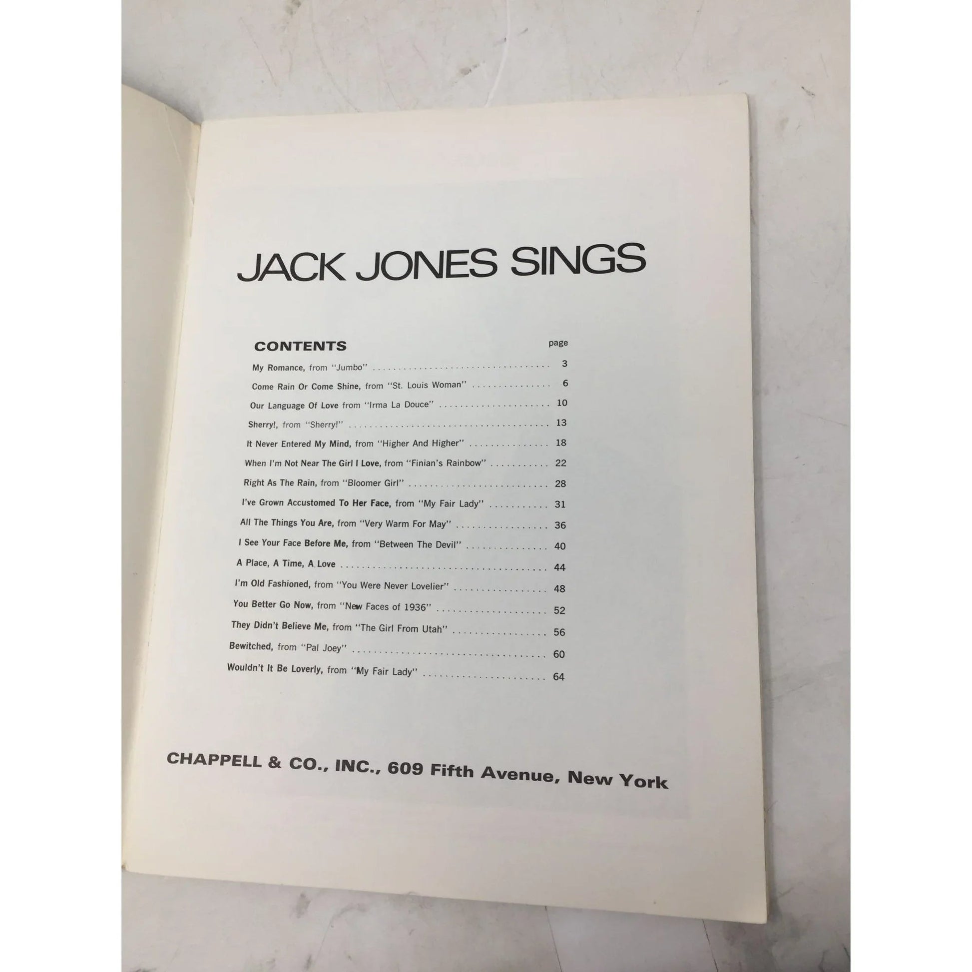 ''JACK JONES SINGS'' Vintage Sheet Music Song Book - A+ Stuff - SHEET MUSIC - A+ Stuff