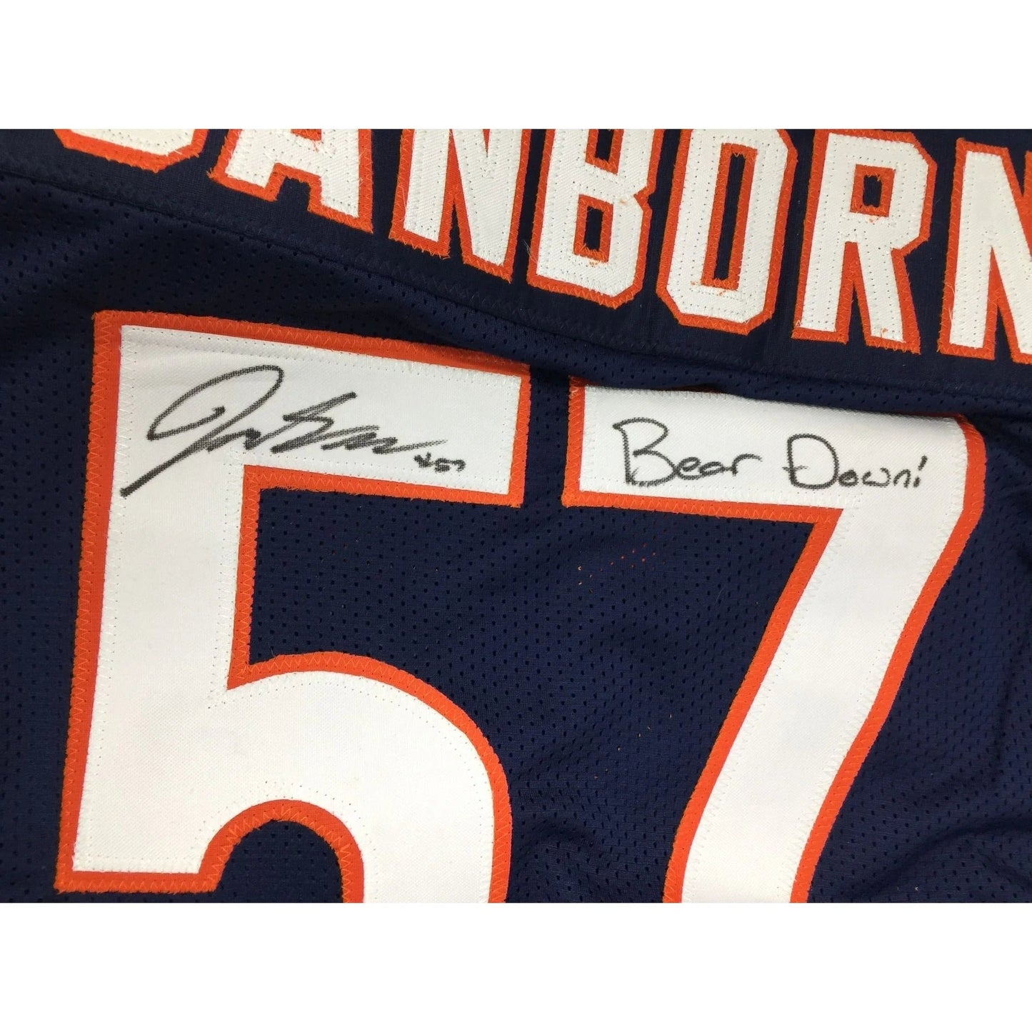 Jack Sanborn Autographed Navy Blue Short Sleeved Jersey Size XL - A+ Stuff - Sports Collectibles - A+ Stuff