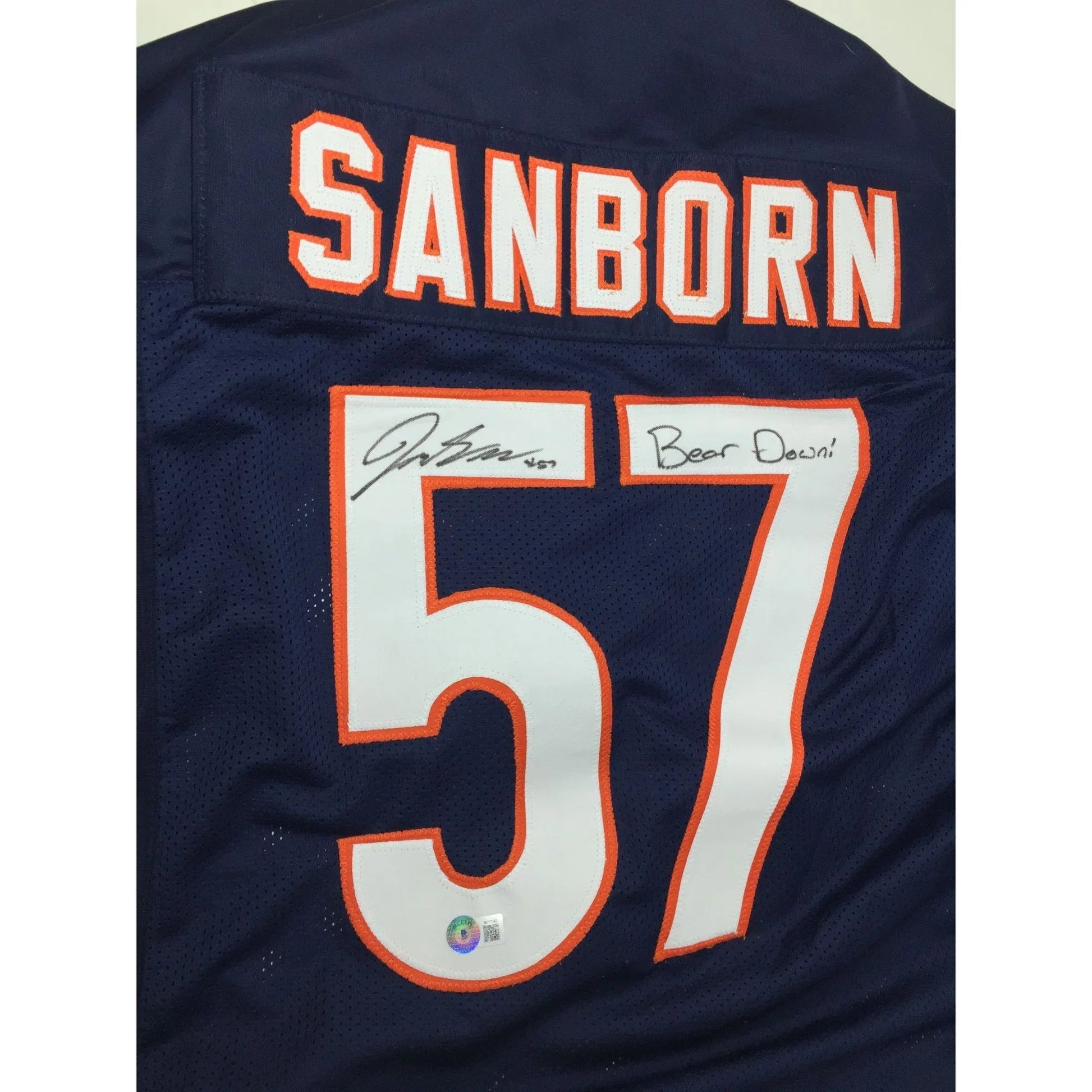 Jack Sanborn Autographed Navy Blue Short Sleeved Jersey Size XL - A+ Stuff - Sports Collectibles - A+ Stuff