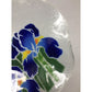 Vintage Peggy Karr Fused Art Glass Ruffled Blue Iris Bowl