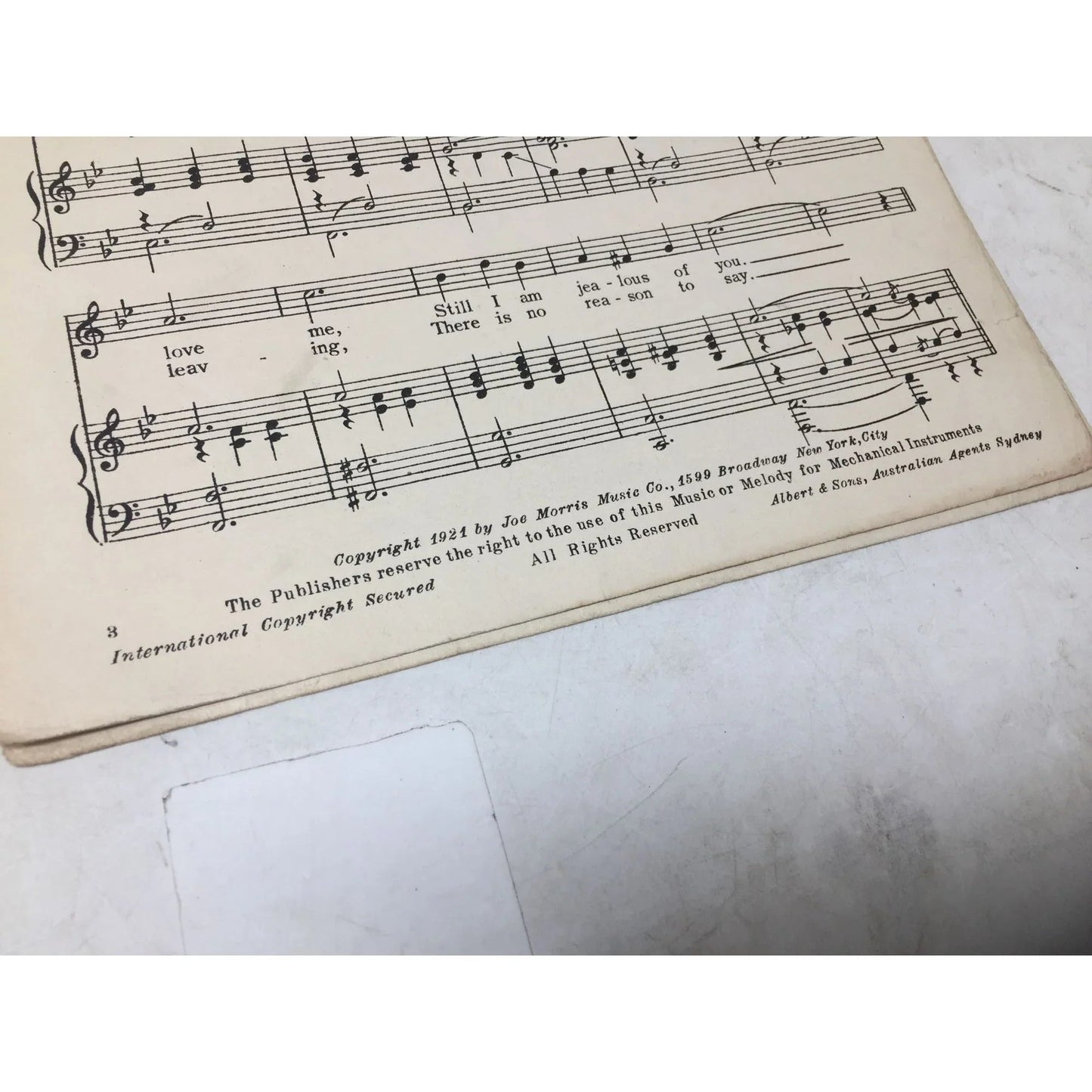 ''JEALOUS OF YOU'' ANTIQUE SHEET MUSIC BOOK - A+ Stuff - SHEET MUSIC - A+ Stuff